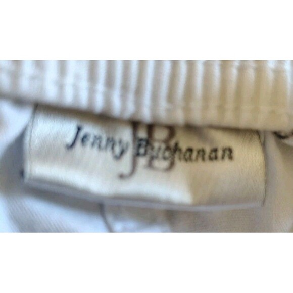 Jenny Buchanan Pants Size 16 White Cotton Capri Pockets - Picture 2 of 8